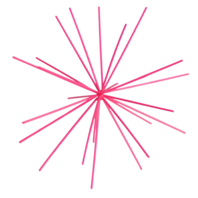 Ornamento Housevitamin Fuochi d'artificio in metallo neon rosa 25 cm | 12 pezzi
