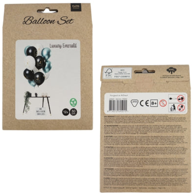 Palloncini folat lusso smeraldo anniversario 1 anno 30 cm set da 12 | 24 pezzi