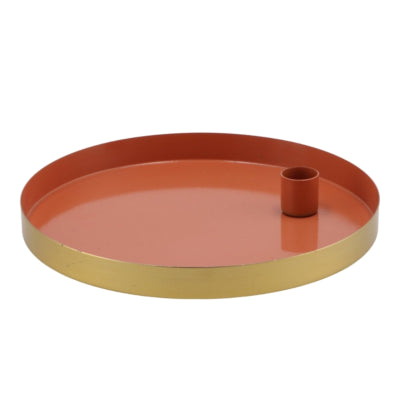 Candeliere Daan in legno curvato rotondo arancione Marrakech 22 cm | 6 pezzi