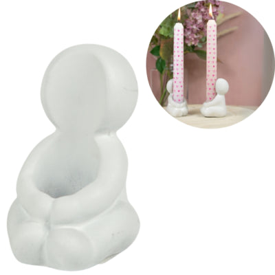 Portacandele abbraccio bianco 8 cm | 36 pezzi