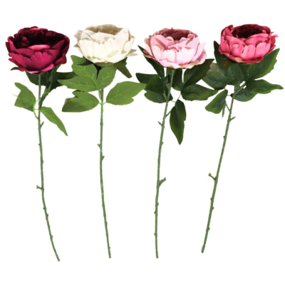 Flor artificial peonía 68 cm 4 surtidas | 24 piezas