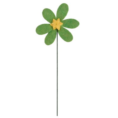 Fiore artificiale in feltro verde bianco 33 cm 2 assortiti | 24 pezzi