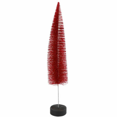Countryfield Árbol de Navidad sobre base rojo brillo 40 cm | 12 piezas