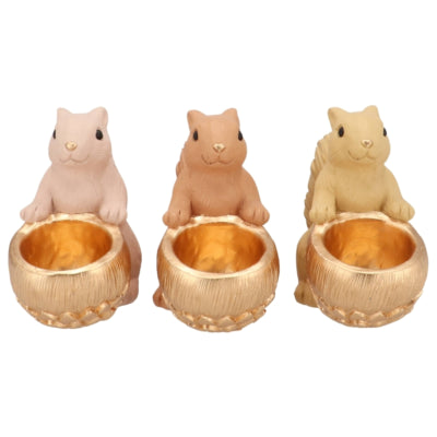 Daan kromhout schaal jingle eekhoorn zittend zand roze 17 cm 3 assorti | 6 stuks