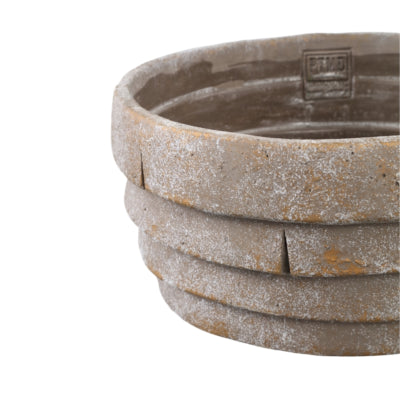 Ptmd macetero shesheena cuenco gris l 25 cm | 8 piezas