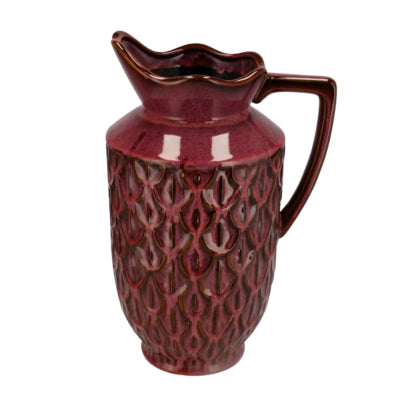 Vaso Daan in legno curvato boa con manico rosso 38 cm | 2 pezzi