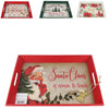 Dienblad kerst deco hout 45 cm 4 assorti | 12 stuks