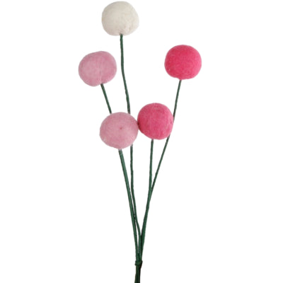 Bolas decorativas sobre fieltro fieltro rosa 33 cm juego de 5 | 18 piezas