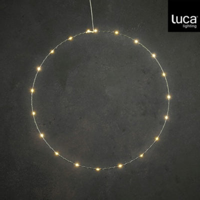 Círculo con iluminación LED plateada a batería 50 cm | 30 piezas
