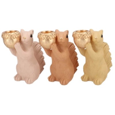 Daan kromhout schaal jingle eekhoorn staand zand roze 16 cm 3 assorti | 6 stuks