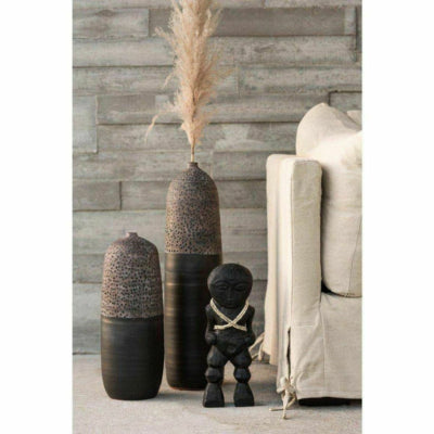 Figura J-line in legno di mango primitivo nero 41 cm | 6 pezzi