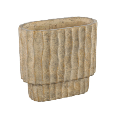 Ptmd vaso da fiori mitty ovale m marrone 30 cm | 2 pezzi