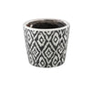 Ptmd vaso da fiori beire s ikat stampa bianco e nero 10 cm | 12 pezzi