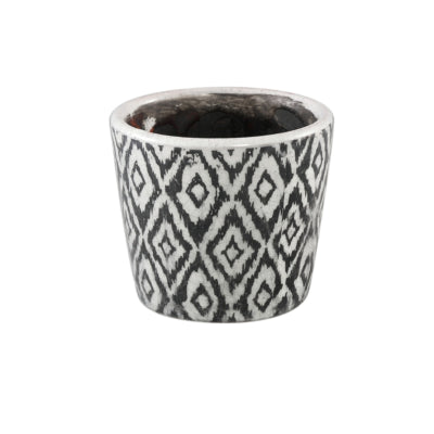 Ptmd vaso da fiori beire s ikat stampa bianco e nero 10 cm | 12 pezzi