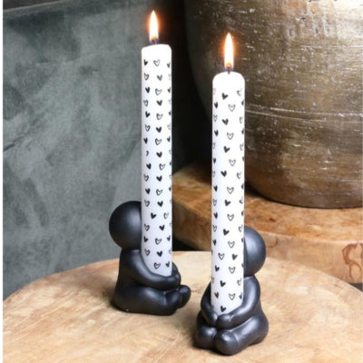 Portavelas abrazo negro 8 cm | 36 piezas