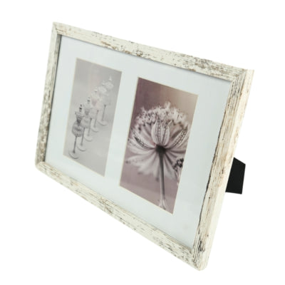 Portafoto 2 passepartout calce bianca 10 x 15 cm | 8 pezzi