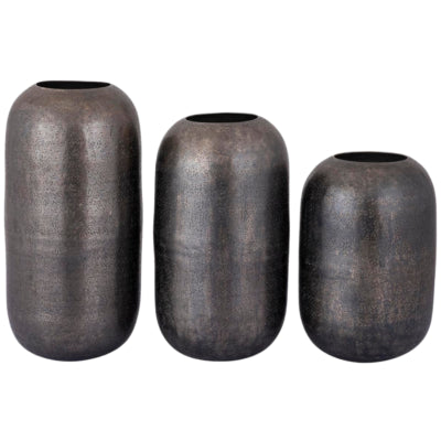 Vaso Ptmd yourne s grigio alluminio 25 cm | 12 pezzi