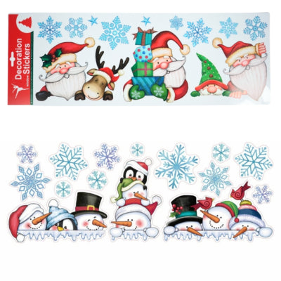 Raamstickers kerstman sneeuwpop 59,5 cm | 48 stuks