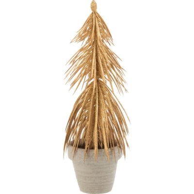 Pino J-line in vaso glitter oro 22 cm | 12 pezzi