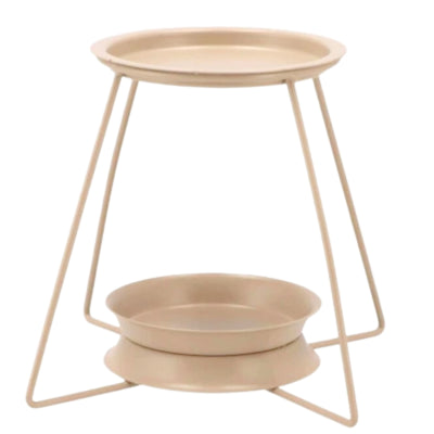 Quemador de cera de madera curvada Daan beige 18 cm | 16 piezas