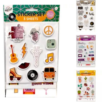Craft universe foam stickers 4 assorti set van 3 | 24 stuks