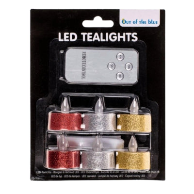 Out of the blue tealight led glamour a batteria set da 6 | 12 pezzi