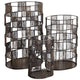 Ptmd lanterna stenn ovale in metallo color ottone 50 cm set da 3 | 2 pezzi