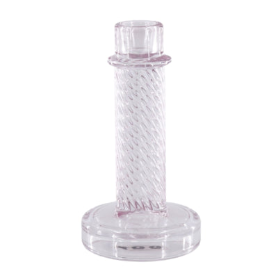 Candeliere Housevitamin Twist in vetro rosa 15 cm | 24 pezzi