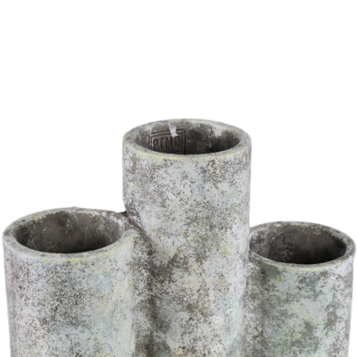 Ptmd vaso tubi bianco verde 35 cm | 4 pezzi