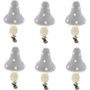 Funghi decorativi su clip grigio 9 cm set da 6 | 12 pezzi