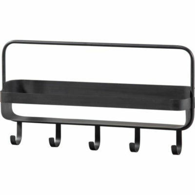 Perchero de pared de madera akke negro 56 cm | 4 piezas