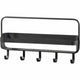 Perchero de pared de madera akke negro 56 cm | 4 piezas