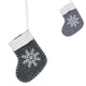 Kersthanger sok grijs 10 cm 2 assorti | 24 stuks