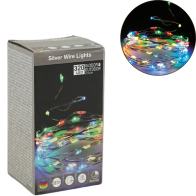 Catena luminosa 320 LED spina EU multicolore 32 metri | 12 pezzi