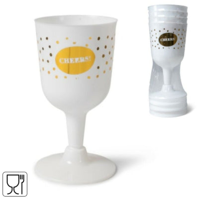 Bicchieri da vino Senza color oro bianco 140 ml 4 pezzi | 24 pezzi