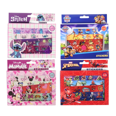 Scatola adesivi licenza Disney 65 adesivi 4 assortiti | 24 pezzi