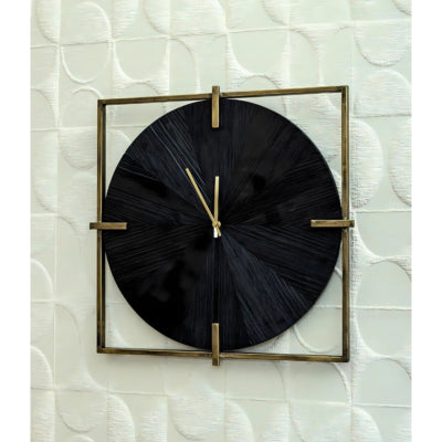 Orologio da parete ptmd oxxo color oro nero 53 cm | 2 pezzi