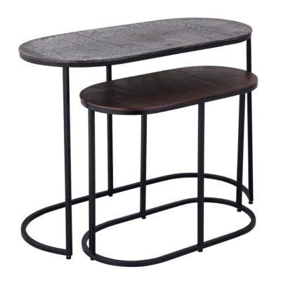 Tavolino Ptmd Janca alluminio 69 cm set da 2 | 2 pezzi