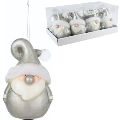 J-line Colgante navideño Papá Noel LED con batería 17 cm | 16 piezas