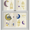 Adesivo per finestra Amscan glitter orientale color oro 30 x 43 cm | 24 pezzi