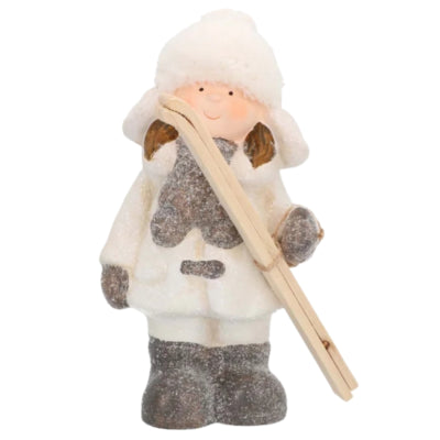 Immagine bambino con cieli invernali glitterati 23 cm | 8 pezzi