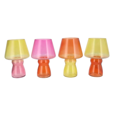 Daan jarrón madera curvada bicolor naranja 25 cm 4 surtidos | 4 piezas