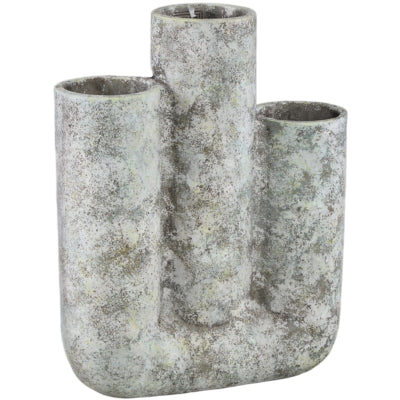 Ptmd vaso tubi bianco verde 35 cm | 4 pezzi