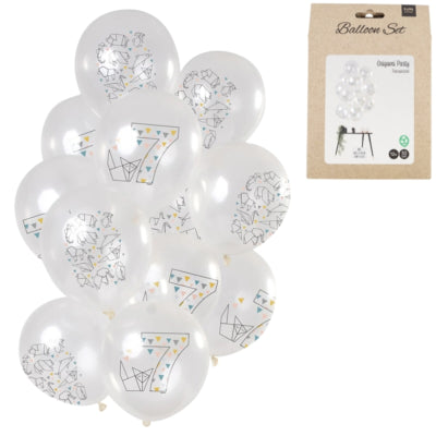 Palloncini folat origami figura 7 anni 30 cm set da 12 | 24 pezzi