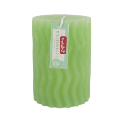 Vela de pilar Profissimo (r) con ranuras verde 6,8 x 10 cm | 12 piezas