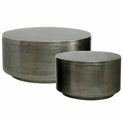 Tavolino Ptmd Georgy in metallo 80 cm set di 2