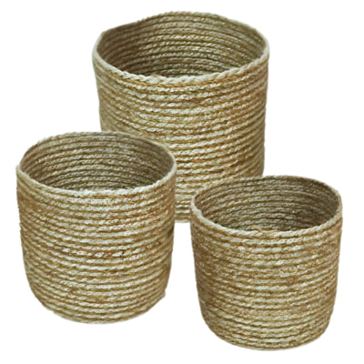 Cesta natural 23 cm juego de 3 | 2 piezas
