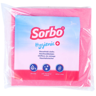 Sorbo strofinaccio per la casa rosa 38 cm 3 pezzi | 24 pezzi