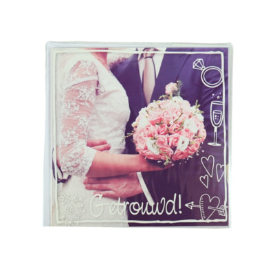 Wenskaart met envelop getrouwd! 12 x 12 cm | 30 stuks