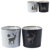 Kaars in pot kerst 6,5 x 6 cm 4 assorti | 12 stuks